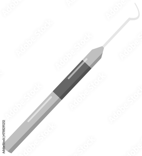 Dental Probe Illustration. Editable Color Vector