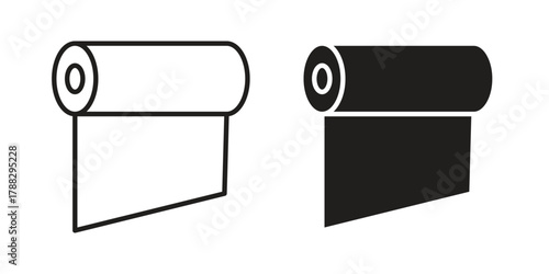foil roll icon illustration, thin line vector, web design sign,