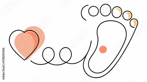 Show Your Feet Some Love with this Heartfelt Footprint Design, Perfect for Podiatry Clinics, Reflexology, and Health & Wellness Campaigns!