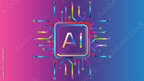 Sleek artificial intelligence chip design showcasing connectivity and innovation for technology of the future, ideal for AI concepts and modern tech solutions