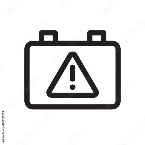 Battery Warning Indicator Icon vector illustration.