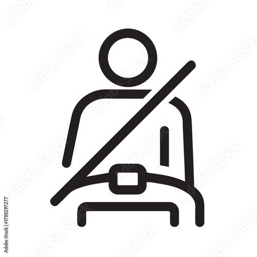 Seatbelt Reminder Icon vector illustration.