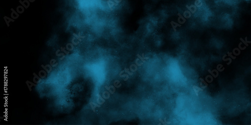Abstract dark blue watercolor cloudiness, mist, or smog background. Moody Teal and Black Abstract Cloud Texture.  White and ash messy wall stucco texture background .