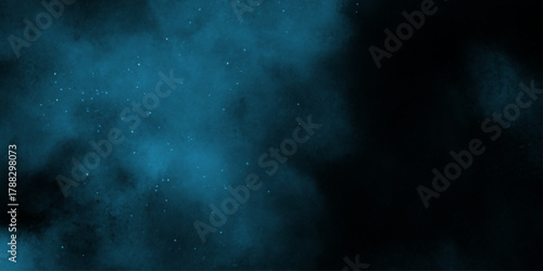 Abstract dark blue watercolor cloudiness, mist, or smog background. Moody Teal and Black Abstract Cloud Texture.  White and ash messy wall stucco texture background .