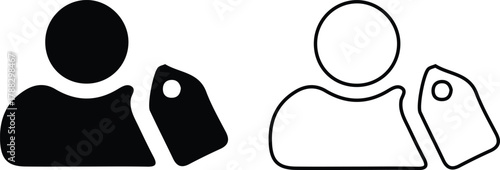 man tag icons line set flat design vector illustration 