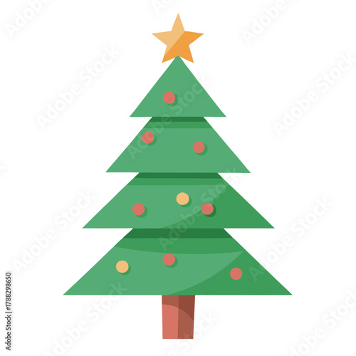 Minimal Christmas Tree Clipart Simple geometric and hand-drawn tree shapes in modern flat style