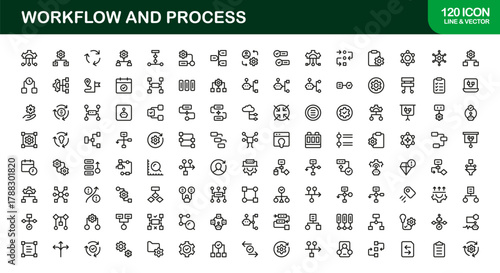 Workflow and Process Icon Bundle creating Task Dashboards, Automation Tools, and Productivity Apps