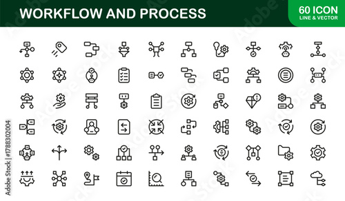 Creative Workflow and Process Icon Bundle creating Task Dashboards, Automation Tools, and Productivity Apps
