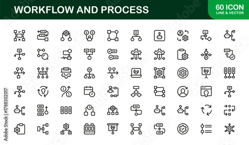 Minimal Workflow and Process Icon Pack showing Automation Dashboards, Task Tools, and Productivity Apps
