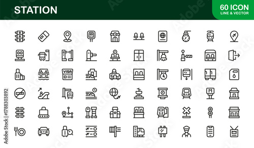 Creative Station Icon Pack visualizing Metro Apps, Railway Tools, Bus Dashboards, and Travel Trackers
