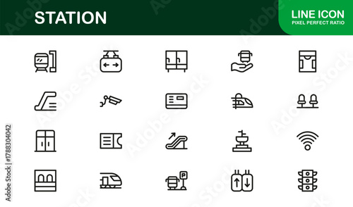 Creative Station Icon Bundle creating Railway Apps, Bus Trackers, Metro Dashboards, and Transport Tools
