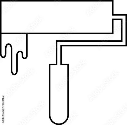 Paint roller icon painting tool renovation equipment  black flat and line style vector illustration, decorative and repair symbol  isolated on transparent background