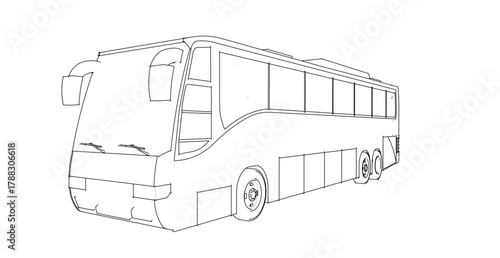  bus sketch concept 3d illustration