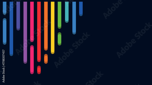 Colorful abstraction of liquid rainbow spots, LGBT colors on a black background in the form of bright colored lines, colored pencils and paints, thick brushstrokes of paint, business schedule
