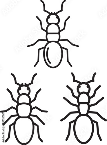 Three ants in a silhouette