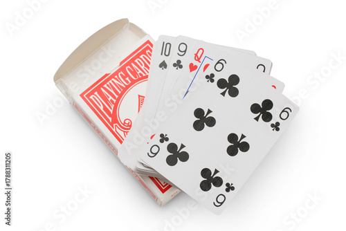 Playing cards isolated on transparent background