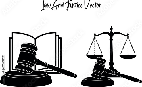 gavel and law book