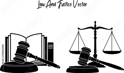 scales of justice and law