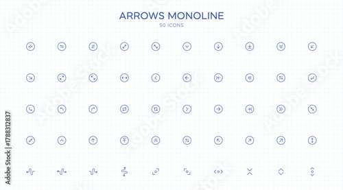 Arrows Monoline Icon Set