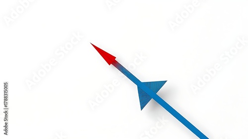 reprisal. A sharp red arrow deflecting a blue arrow on a neutral background. event key visuals, club posters, designed for fitness apps and gym onboarding.