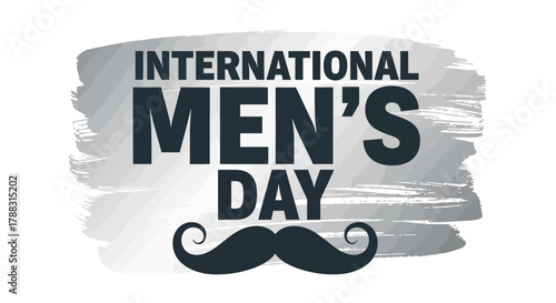International Men s Day Celebration Graphic with Stylish Mustache Icon