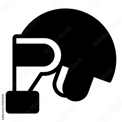 Head mask with filter solid icon, hazard workwear concept. Vector graphics. Helmet with goggles and gas filter, safety sign on white background, style icon mobile or web design.
