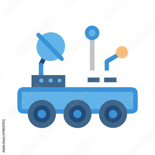 Illustration of a Mars rover on a black background