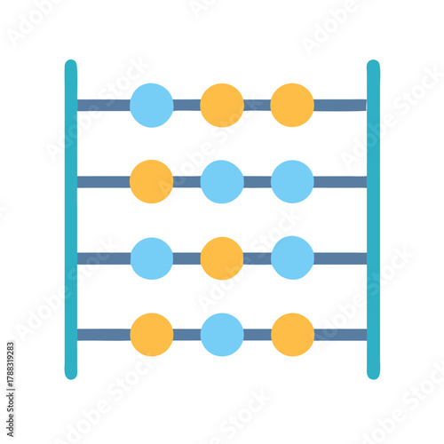 Flat design abacus illustration with a black background