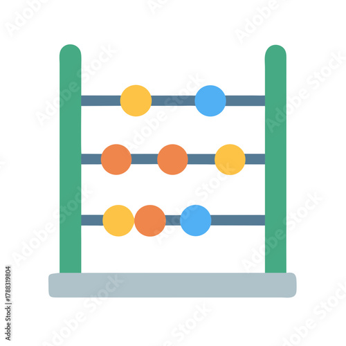 Colorful abacus with beads on a black background image