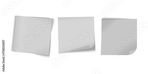 Set of realistic colorful sticky notes vector illustration with shadows, isolated collection of memo reminder papers for office, organization, planning, notice boards and creative layouts.