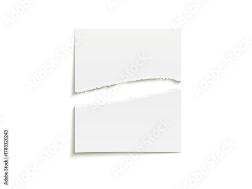 White torn notebook paper pieces ripped paper strips and realistic notepad sheets collection of scraps with torn edges isolated on clean background