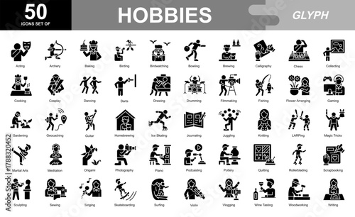 Hobbies glyph iconset