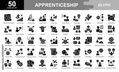 Apprenticeship glyph iconset