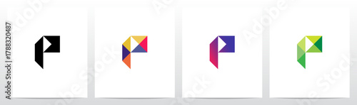 Triangles Geometric Futuristic Minimalist Modern Letter Initial Logo Design P