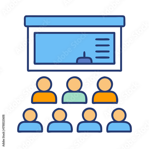 Business Training Session with Instructor and Attendees Illustration