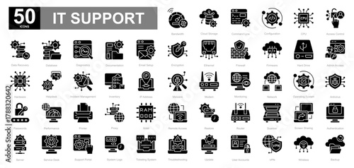 IT Support glyph iconset