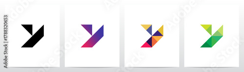 Triangles Geometric Futuristic Minimalist Modern Letter Initial Logo Design Y