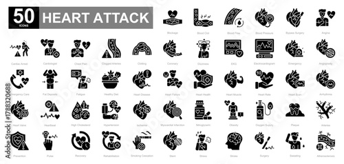 Heart Attack glyph iconset