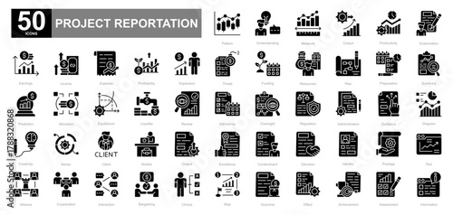 Project Reportation glyph iconset
