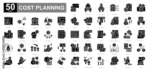 Cost Planning glyph iconset