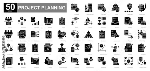 Project Planning glyph iconset
