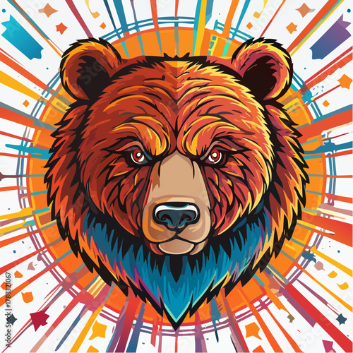 Kopf von einem Braunbär - Cartoon Comic Stil