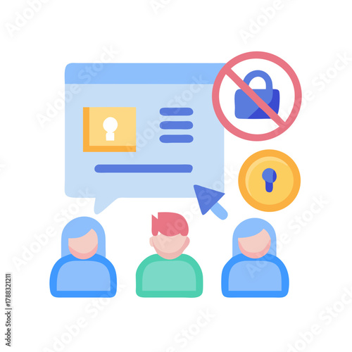 Data privacy security concept illustration for web and mobile
