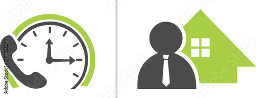 phone time people work home icon vector