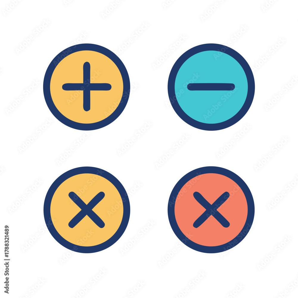 Obraz premium Math symbols arranged in a clean, geometric graphic style