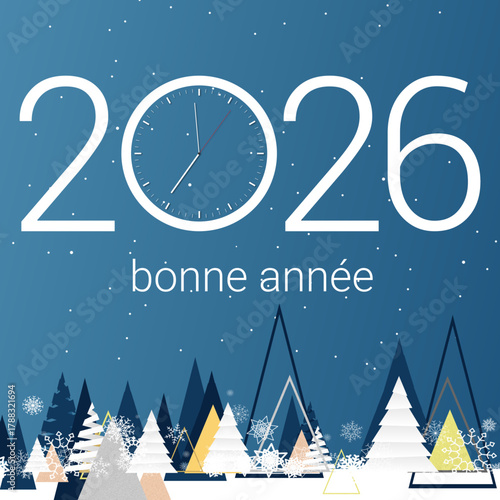 Bonne année - meilleurs vœux 2026 - vecteur pour affiche bannière salutation et célébration du nouvel an 2026.