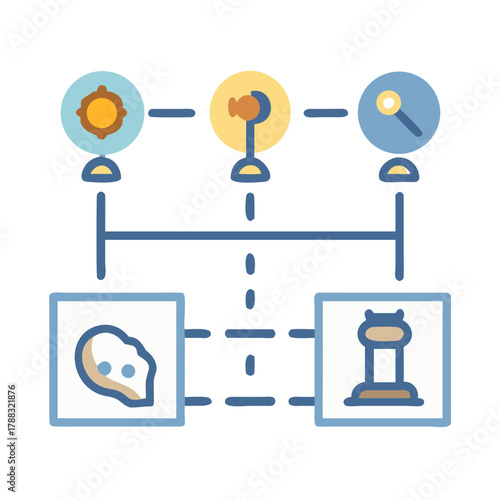 Linked illustration of paleontology time scales and chess playing