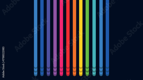 Colorful abstraction of liquid rainbow spots, LGBT colors on a black background in the form of bright colored lines, colored pencils and paints, thick brushstrokes of paint, business schedule