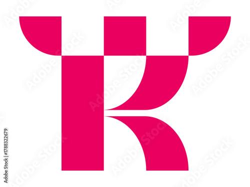 abtract R letter logo design with box crown symbol