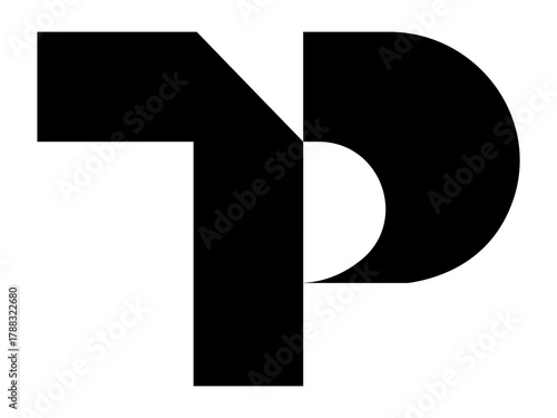abstract tp letter logo design